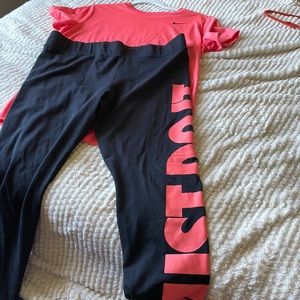 Nike yoga pants and top.Shirt XL pants 1X